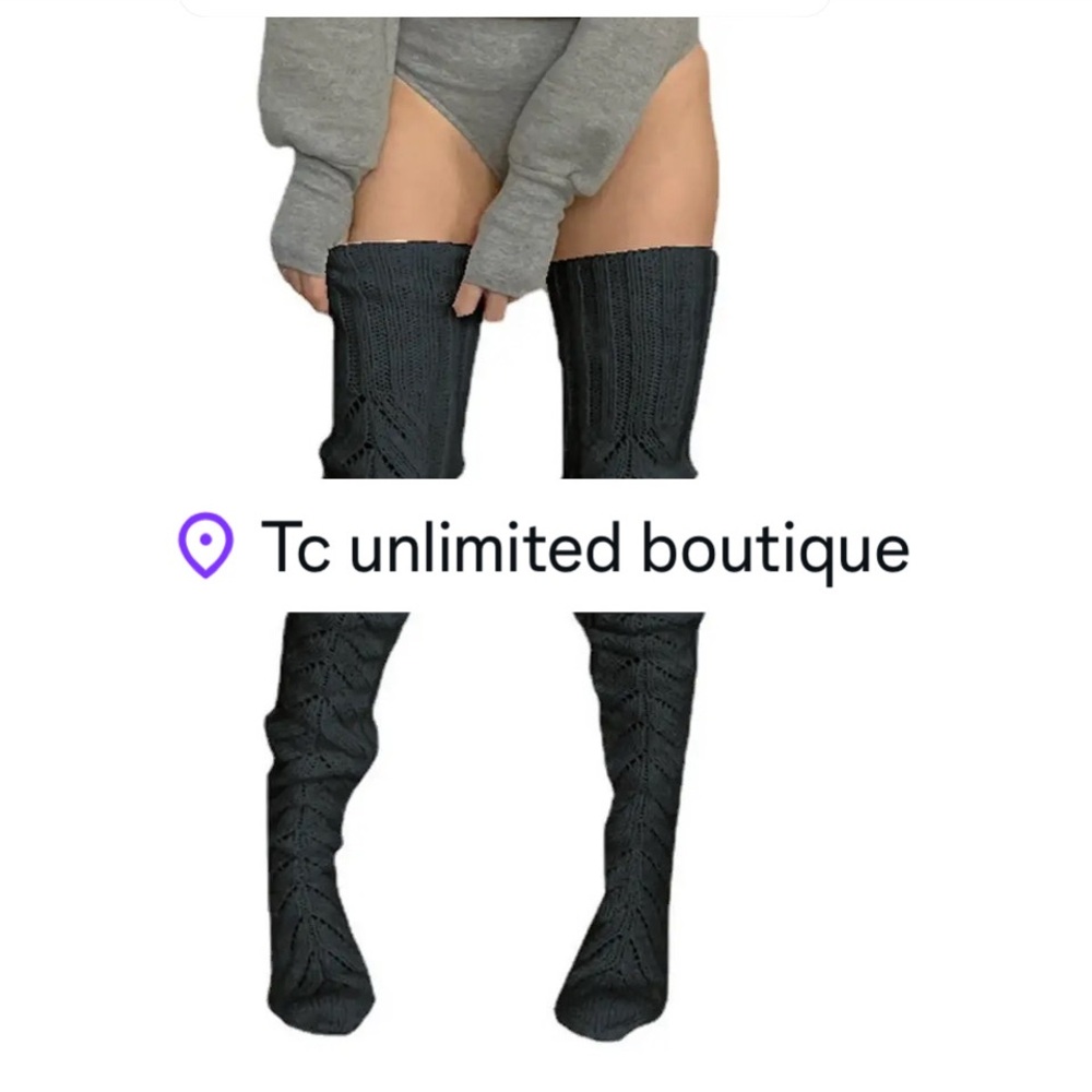 Pink Knit Over-the-Knee Socks‎ - Picture 5 of 5